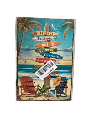12 X 8 Tin Retro Golden Era Signage Beach Life New Sealed